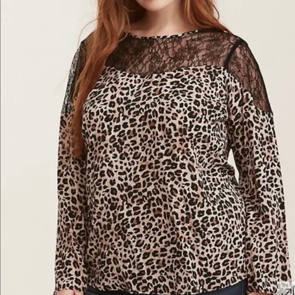 Torrid Leopard Print Blouse - Picture 1 of 11